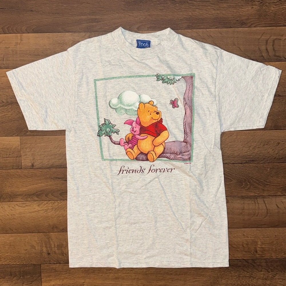 Disney Winnie the Pooh Size Large Piglet Friends Forever Tee Shirt On VTG Tultex